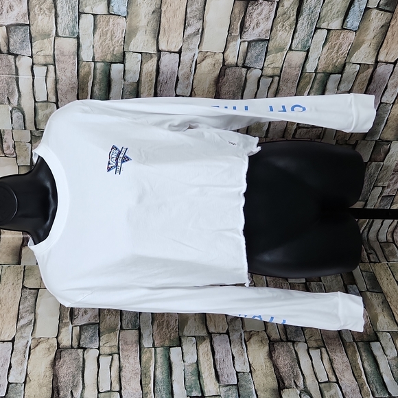 Vans Off The Wall White Long Sleeve Crop Graphic Tee - Picture 6 of 10